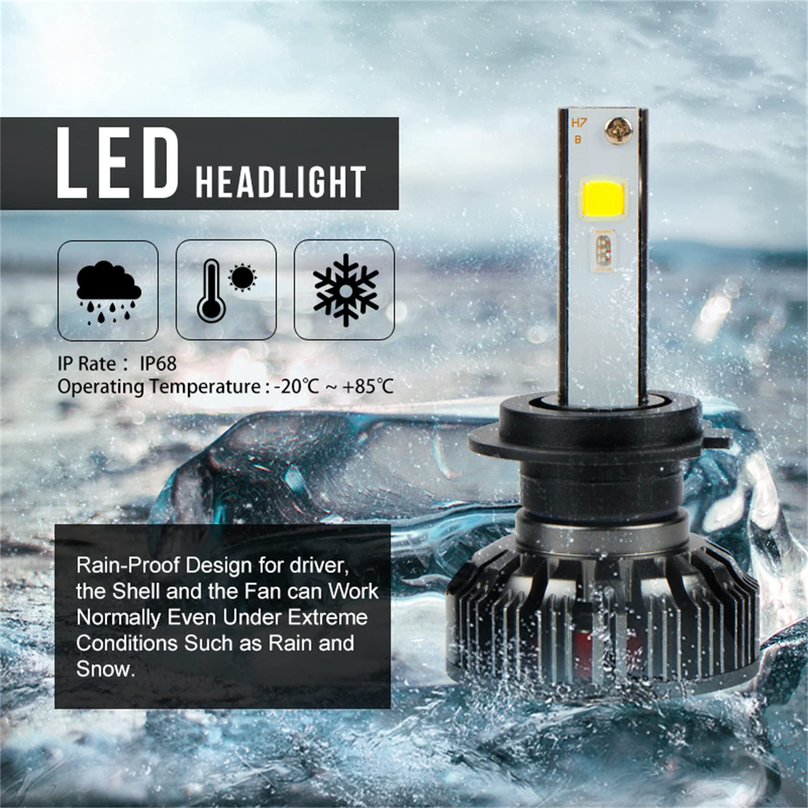 Kit De Conversión De Faros LED RGB Para Coche, Aplicación Bluetooth, Control De Coche, Luz LED, Bombillas LED Multicolor, IP68 A Prueba De Agua, Paquete De 2,H1