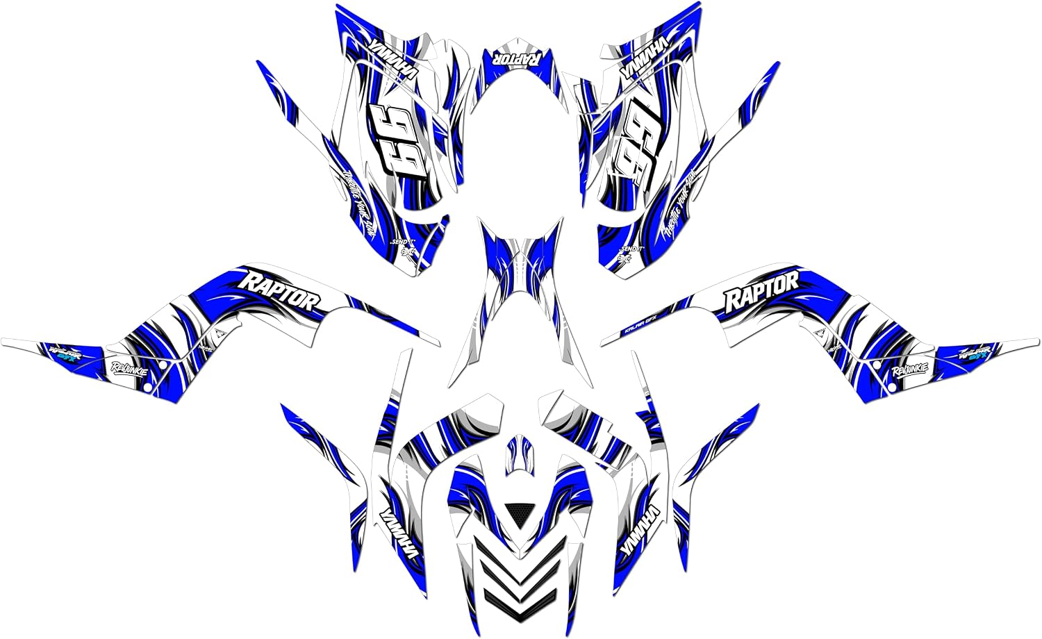 Graphics Kit for Yamaha Rap-tor 700 (2006-2012) Swift Series Red 16 Mil-ATV UTV Dirt Bike Stickers,Quad Dirtbike Racing Decal Automotive Motocross Accessories no Plastics