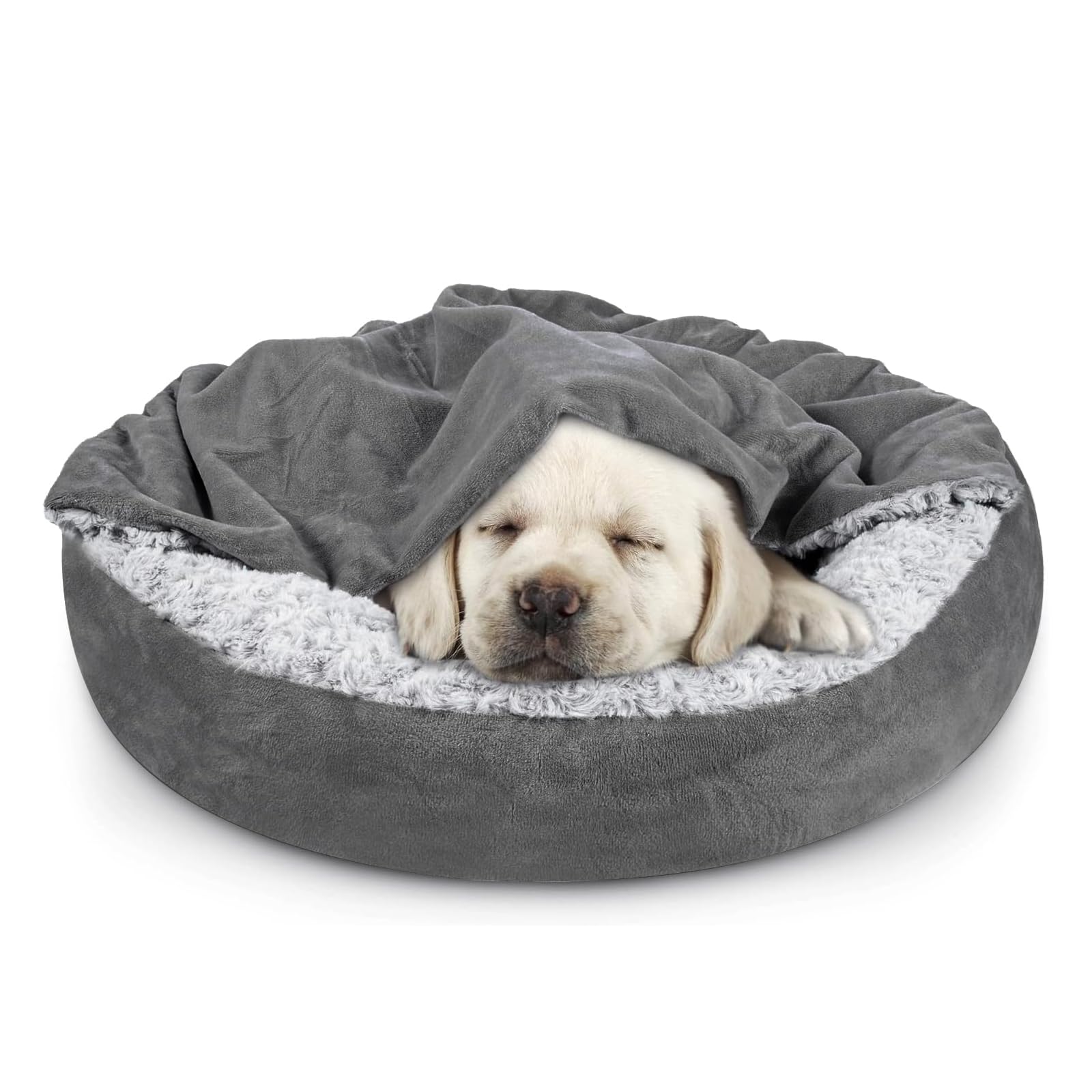 Photo 1 of JOEJOY Small Dog/Cat Hooded Bed, 23" Dark Grey