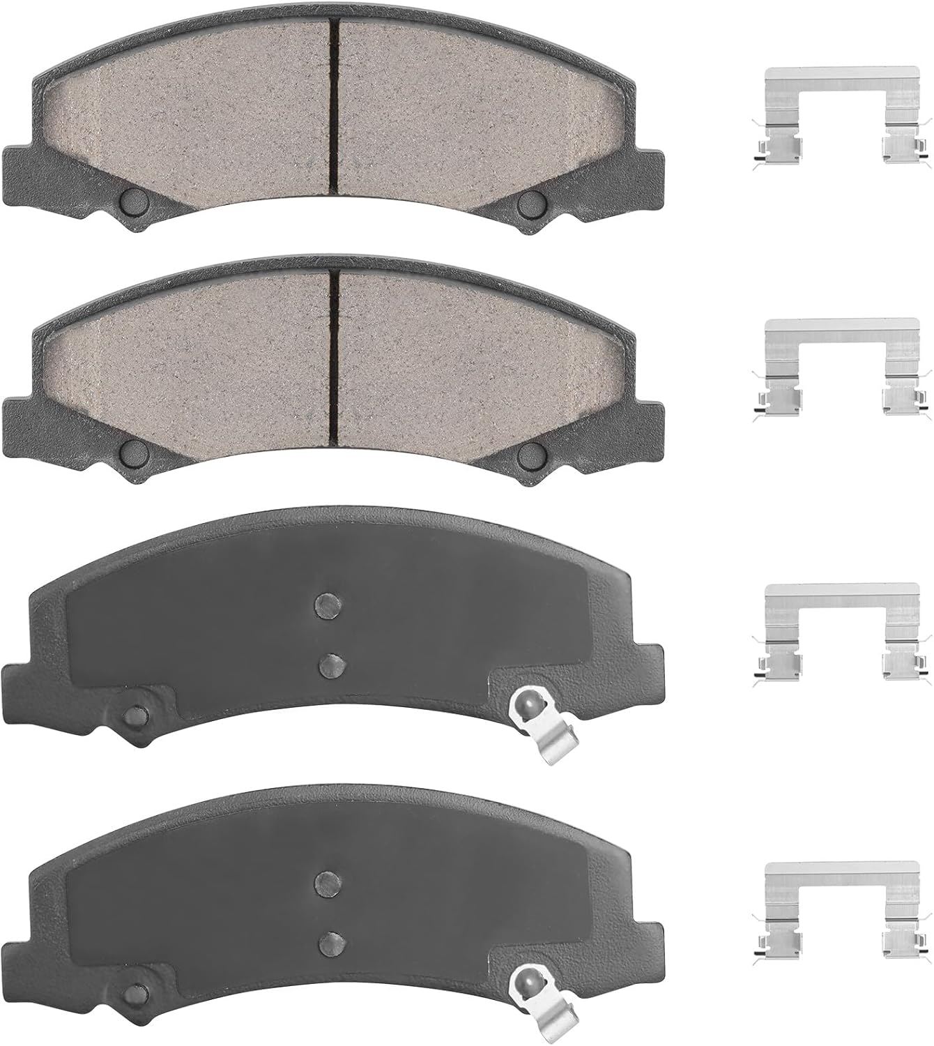 ILONPA Front Ceramic Disc Brake Pads Set for Chevy Impala 2006-2013, Impala Limited 2014-2016, for Cadillac DTS, for Buick Lucerne 2006-2011, LaCrosse, Allure 2008-2009 4PCS(With Hardware)