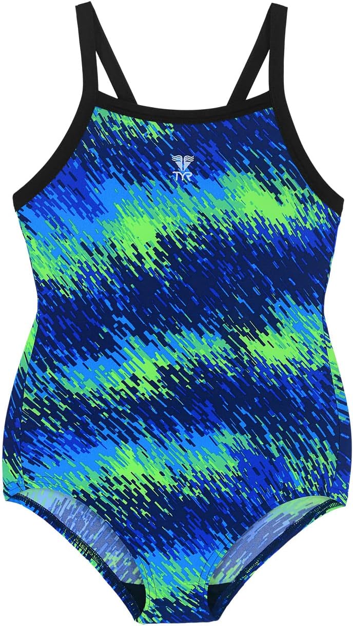 TYRGirl's V-Cut Swimsuit (TRGVC128-34_Blue/Green/Oasis