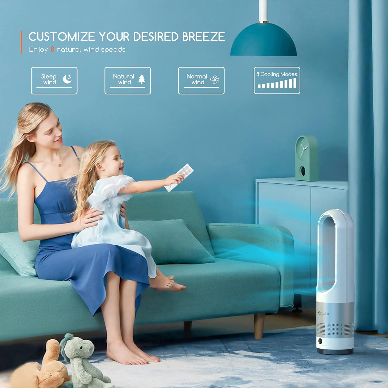 Onе-Dау Sаlе: Uр tо 70% оƒƒ Tower Fan, 22 Bladeless Fan with Remote, LED Display with Auto Off, 8 Speeds, Quiet Cooling, 8H Timer, 80° Swing, Easy to Clean, Space-Saving, Portable Oscillating Fan for Bedroom, Kitchen, Office