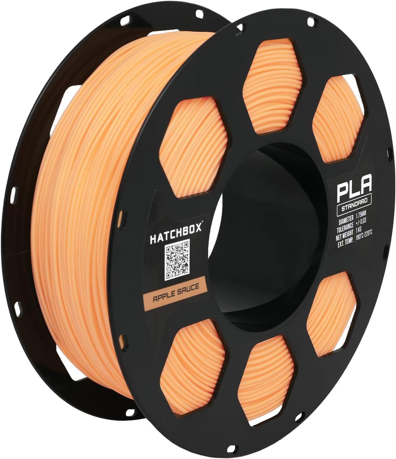 HATCHBOX 1.75mm Apple Sauce PLA 3D Printer Filament, 1 KG Spool, Dimensional Accuracy +/- 0.03 mm, 3D Printing Filament