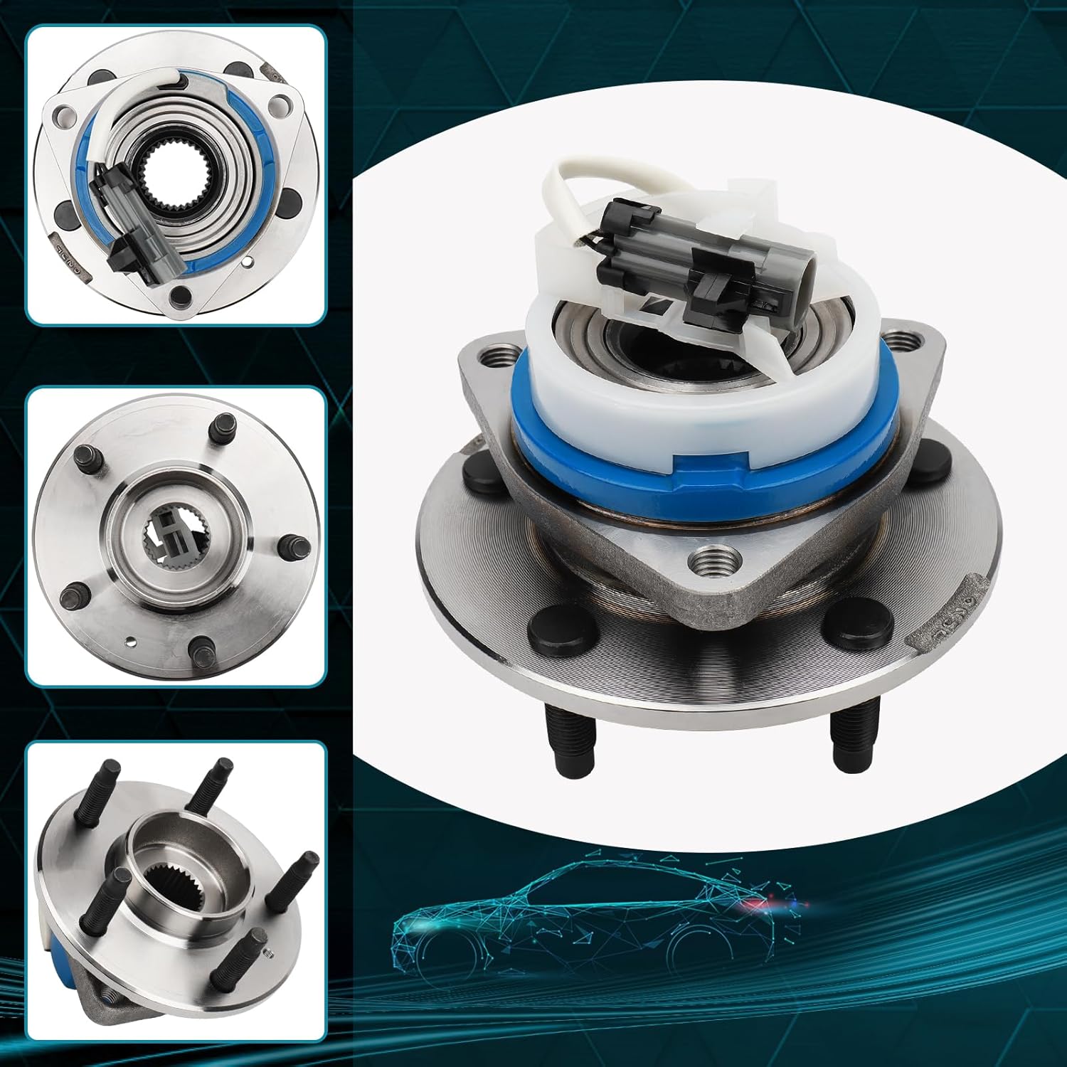 IRONTEK Front Wheel Bearing and Hub Assembly 513238 w/ABS Compatible for 2005-2011 Cadillac STS Wheel Hub 5 Lugs AWD 2PCS