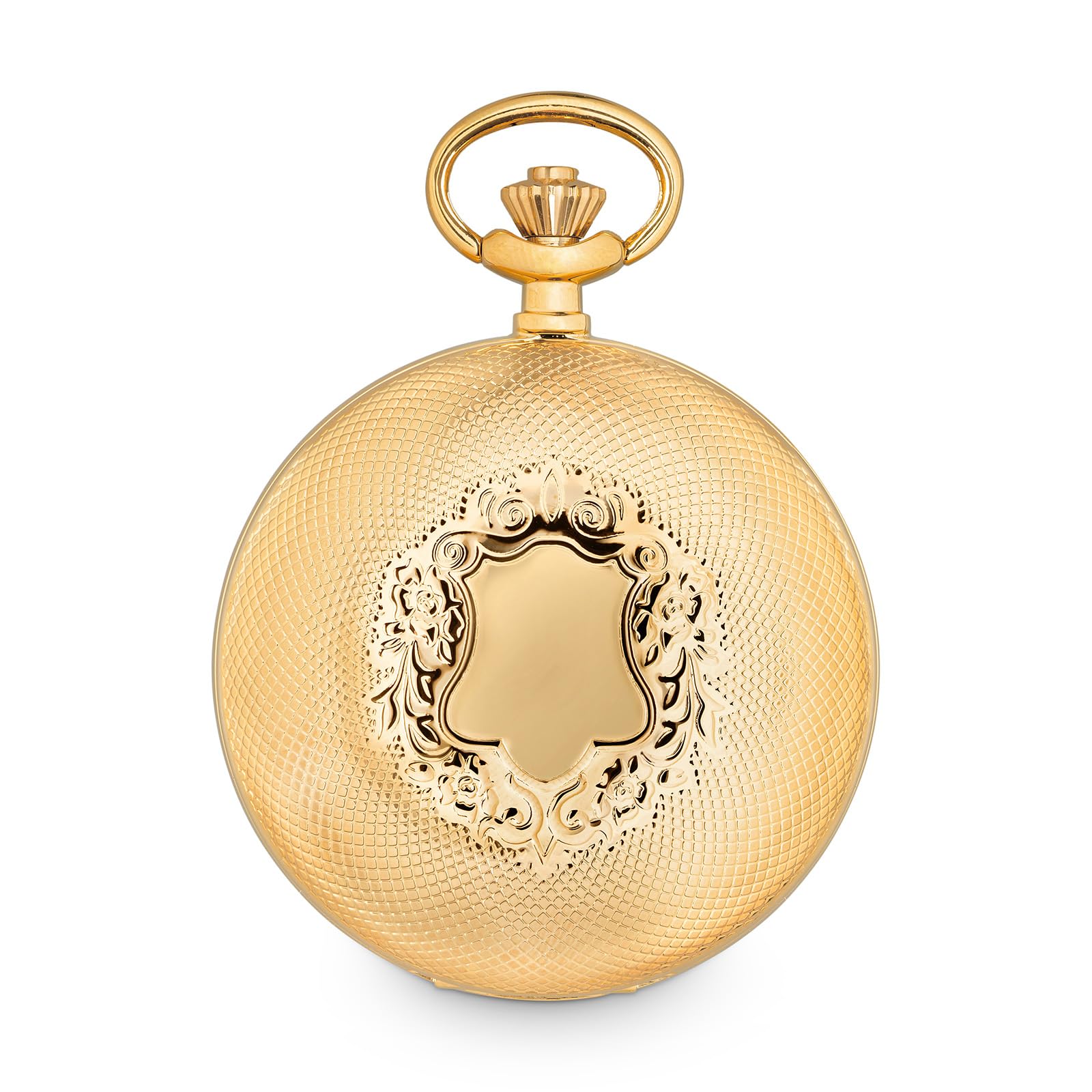 Hermann Jäckle Herren Taschenuhr Tübingen Vergoldet Quarz 50 mm | Vergoldetes Gehäuse, Quarzwerk, Datumsanzeige, inklusive Kette und Reiseetui