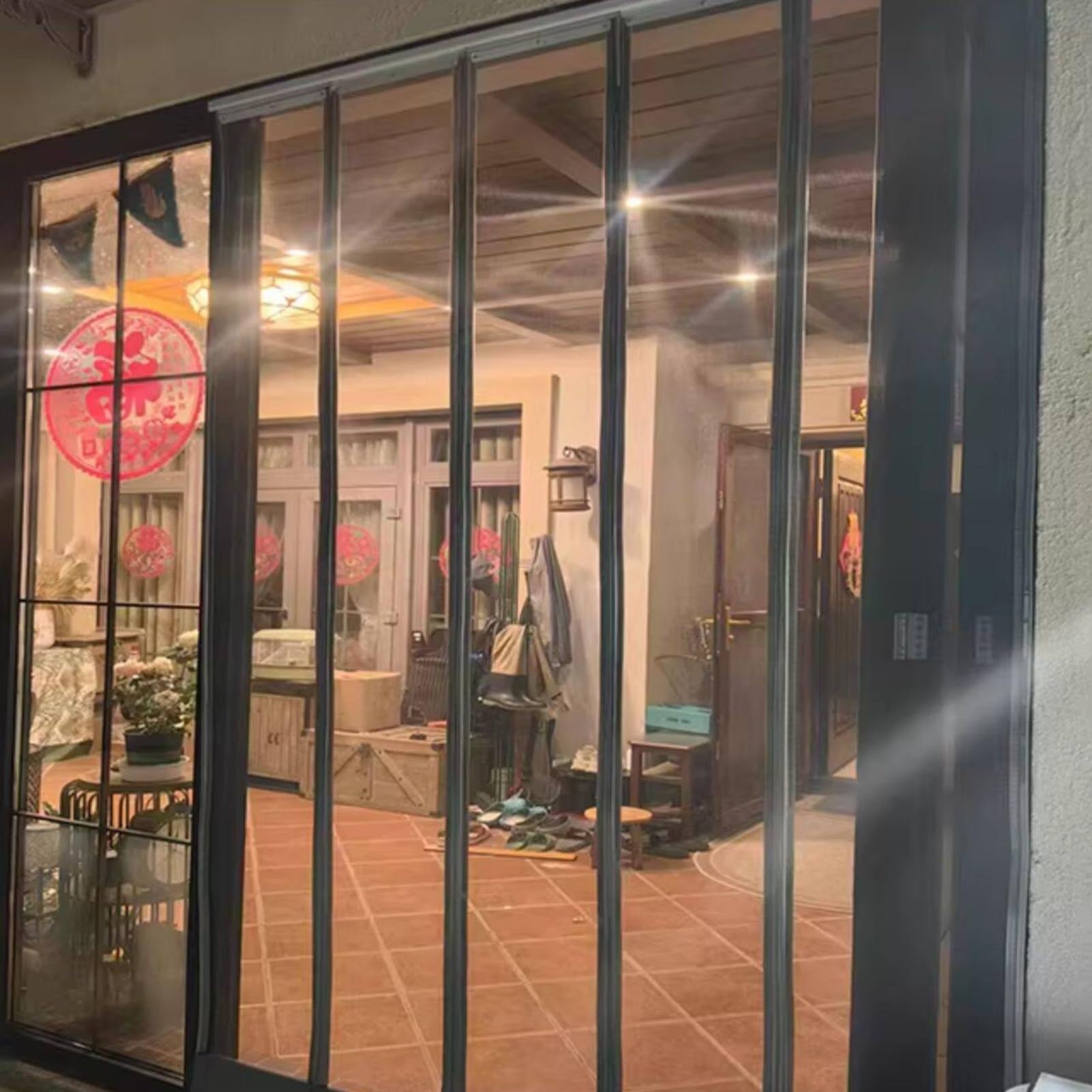 Zanzariera magnetica scorrevole per porta, chiusura automatica, tenda a rete resistente, tiene lontane mosche, zanzare e insetti, per uso commerciale