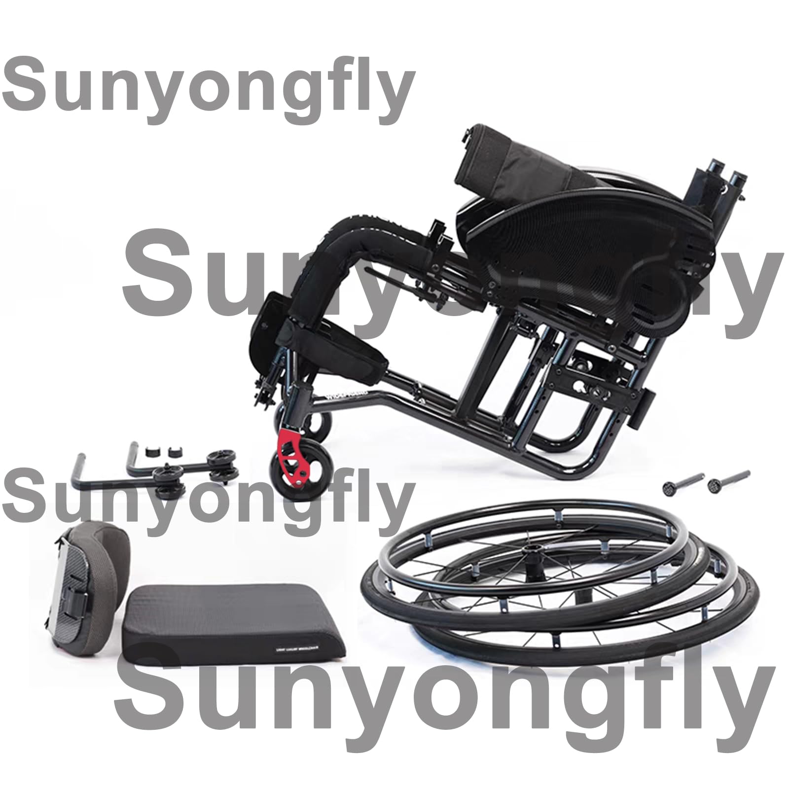 Silla de Ruedas Ligera y Duradera,Silla de Ruedas Deportiva Plegable,Silla de Ruedas de Aluminio,Adecuada para Adultos, Adolescentes y Personas Mayores(Seat Width 38cm,Black)