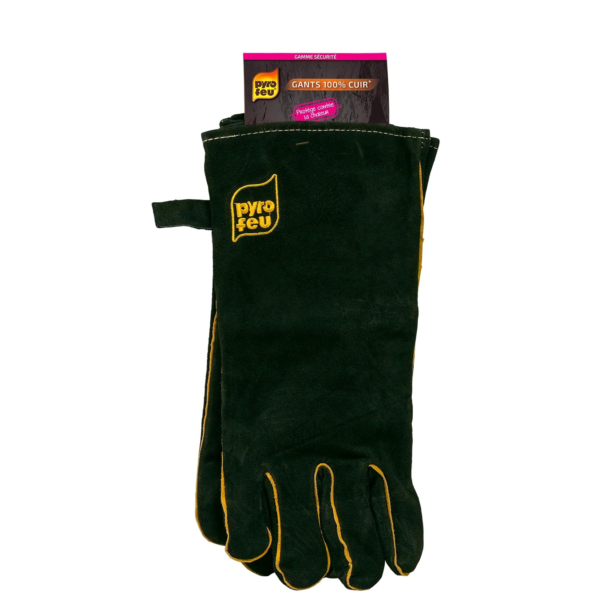 pyrofeu Paire de Gants en Cuir de Protection Anti Chaleur 320g/m2