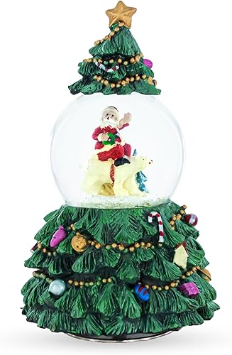 Miniatura 7 de Expedición Polar de Santa Globo musical de nieve de agua giratoria con Bear Rider