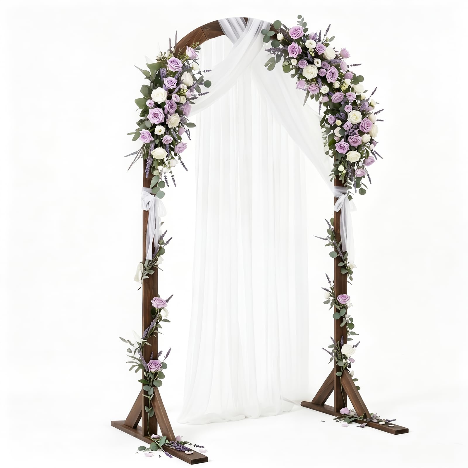 PlusFive 2,1 m Holz Hochzeitsbogen – Große Ballonbogen Hintergrund Ständer, Wooden Wedding Arch Traubogen Hochzeits Bogen Gestell für Hochzeiten Heiratsanträge Valentinstag Garten Dekoration