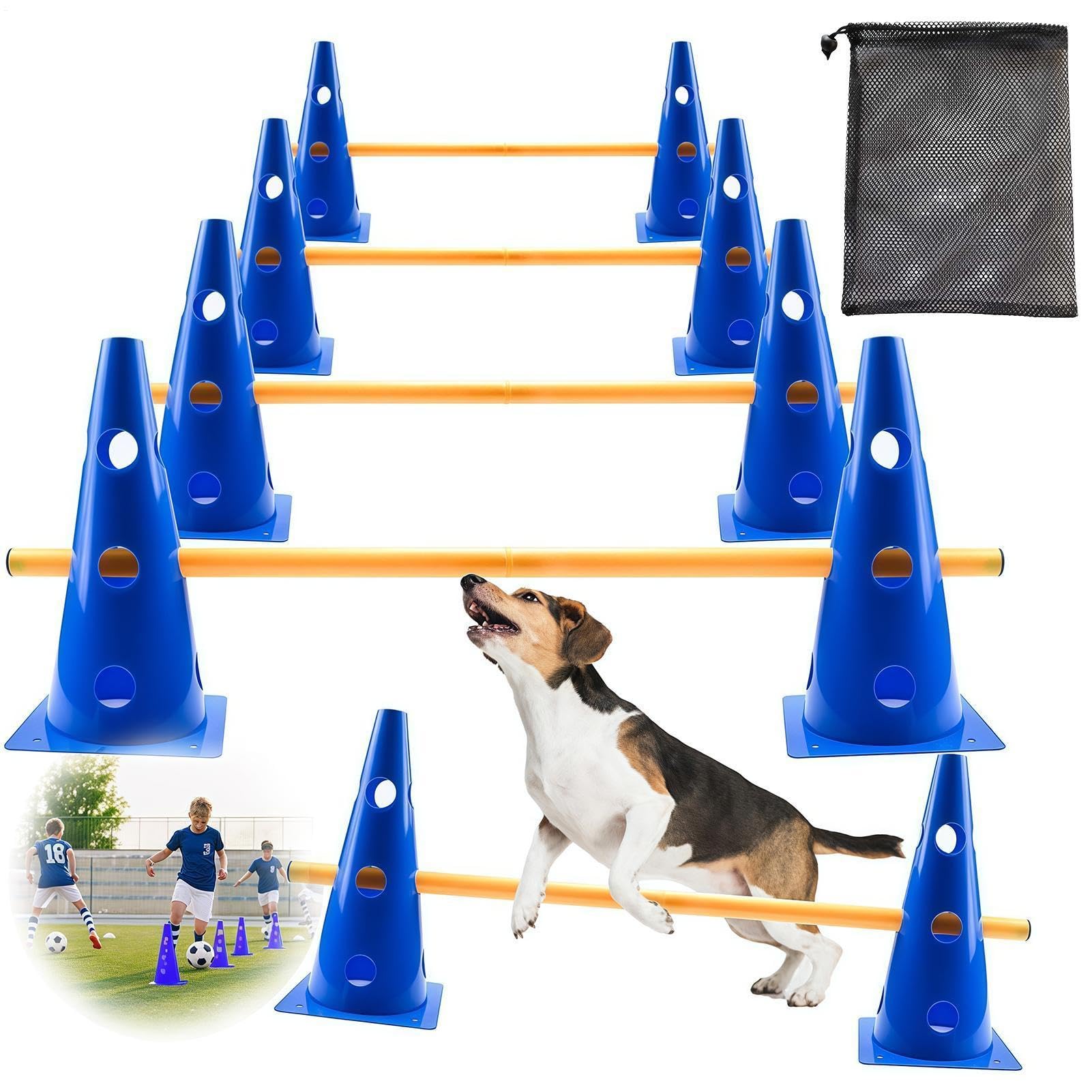 Generisch Hunde Agility Sprünge,Hürden Hindernis Trainingsspielzeug | Outdoor Agility Sprungset für kleine bis große Hunde | für Welpen kleine mittelgroße große Hunderassen Drinnen Garten Hof Rasen