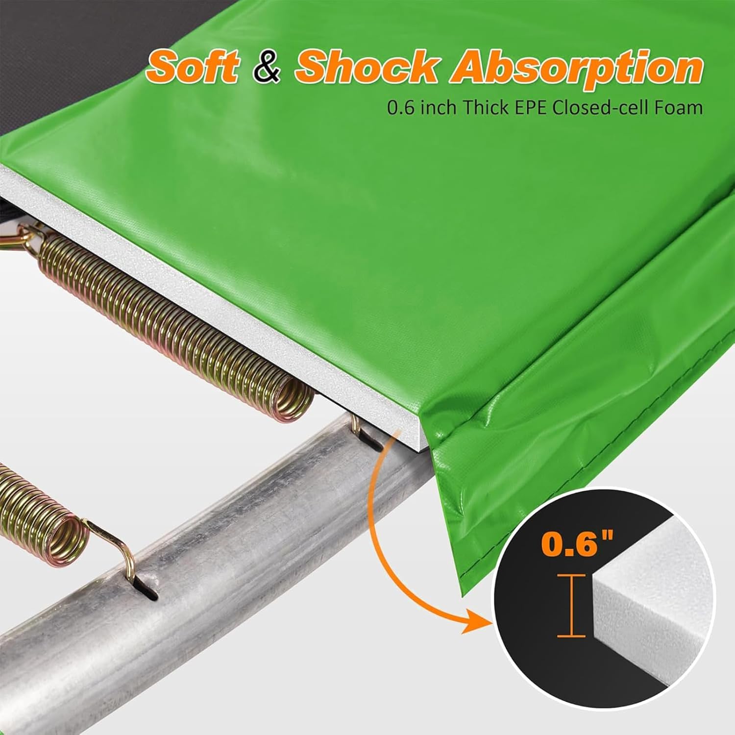 トランポリンパッド交換、交換用トランポリンサラウンドパッド、サラウンドフォーム防水ユニバーサルスプリングカバー、安全スプリングカバー