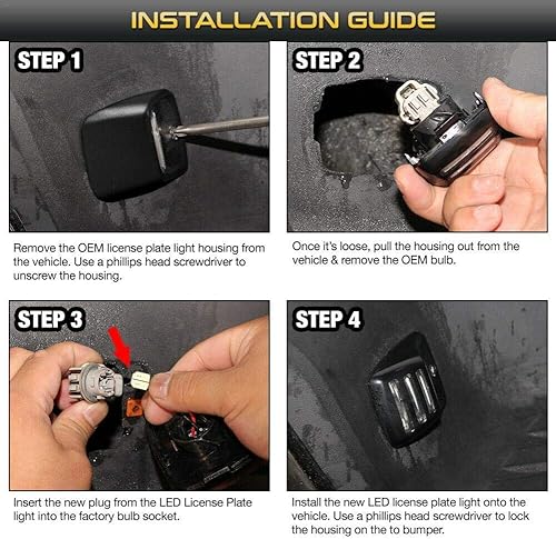 Miniatura 6 de 2 paquetes de luces LED para matrícula, luz de número de automóvil, tubo OLED rojo para Toyota Tacoma Tundra 2005-2015