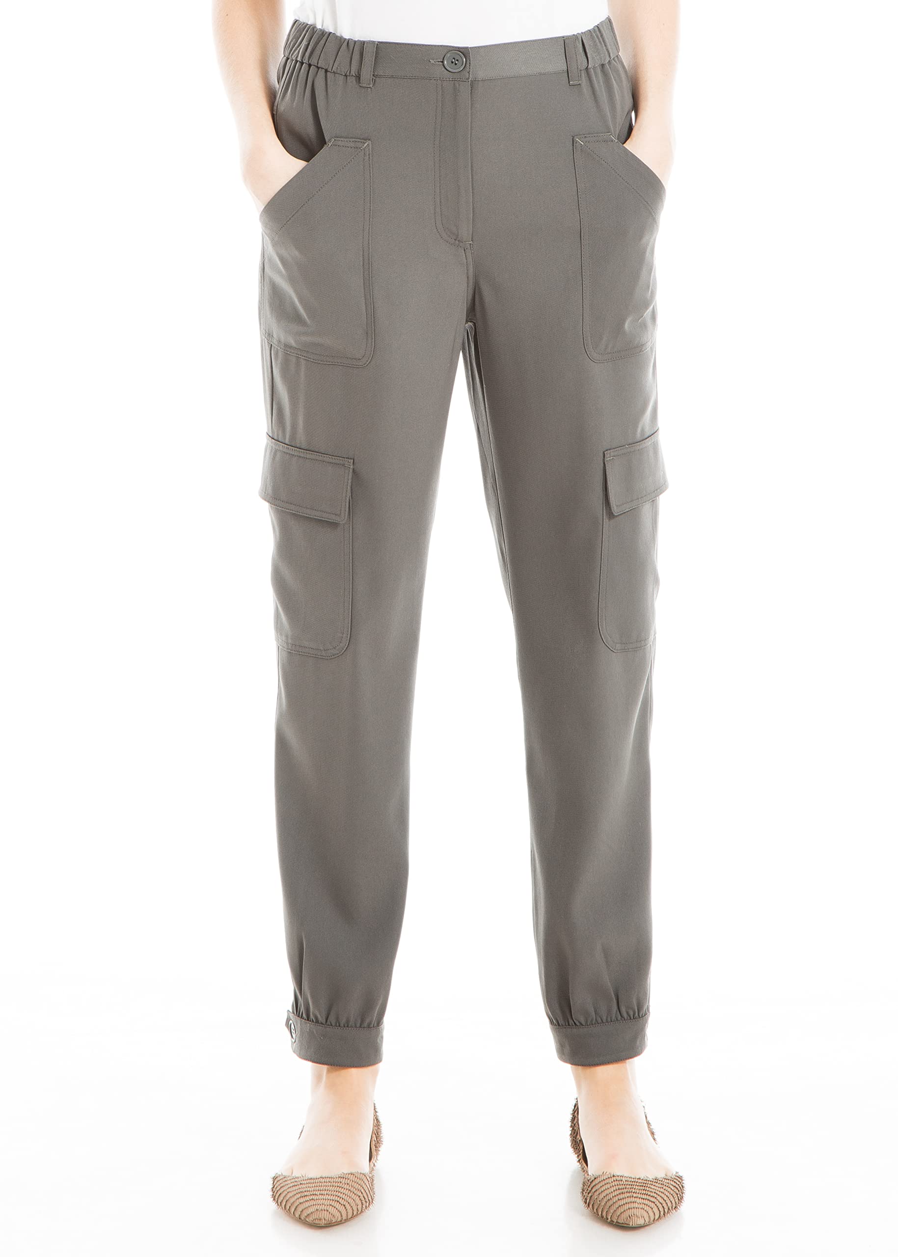 Max Studio Womens Soft Twill Cargo Jogger Pant