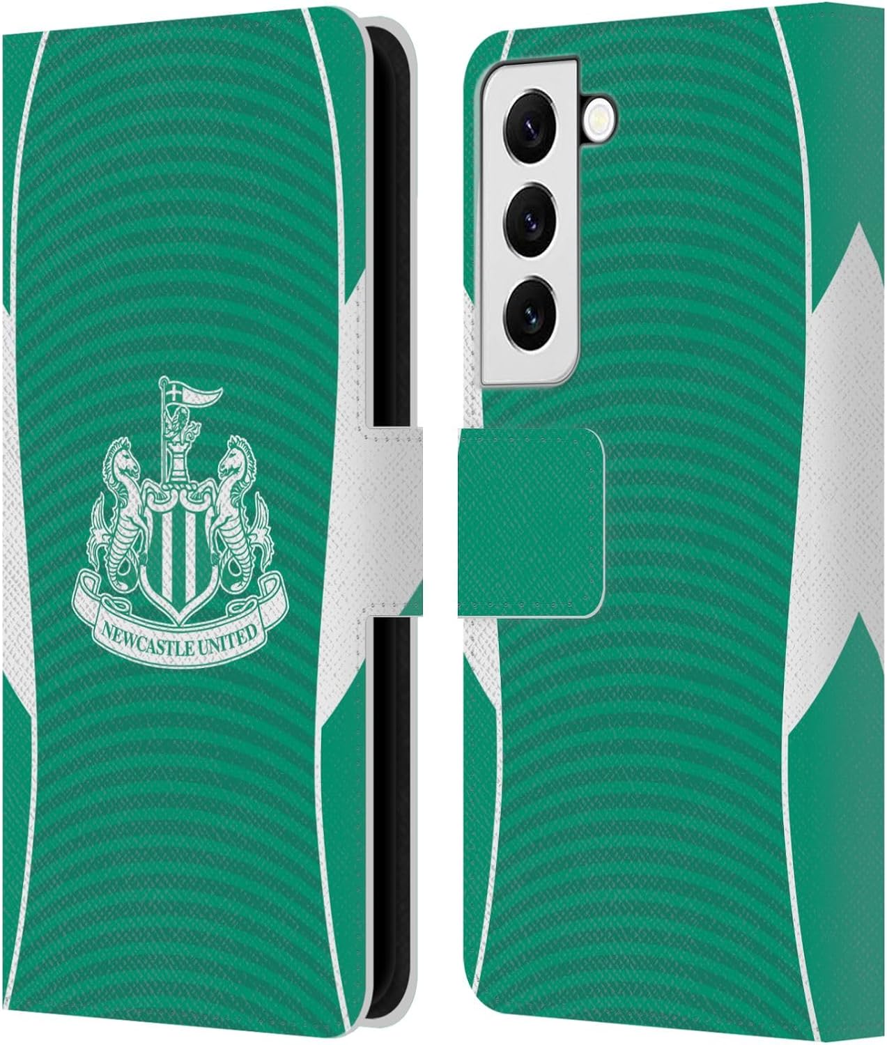 Head Case Designs Officially Licensed Newcastle United Football Club Away 2025/26 Crest Kit Leather Wallet Case Compatible with Samsung Galaxy S22 5G