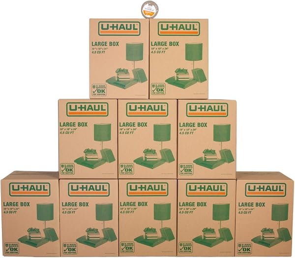 U-Haul Large Moving Boxes - Pack of 10 Boxes - 18â€