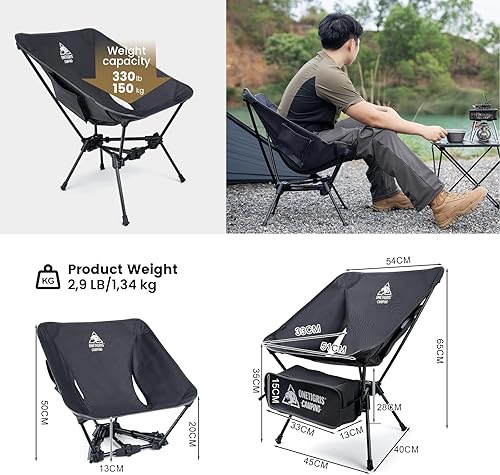 Miniatura 10 de OneTigris Tigerblade - Silla de camping, ligera, plegable, silla de senderismo, compacta, portátil, capacidad de 330 libras