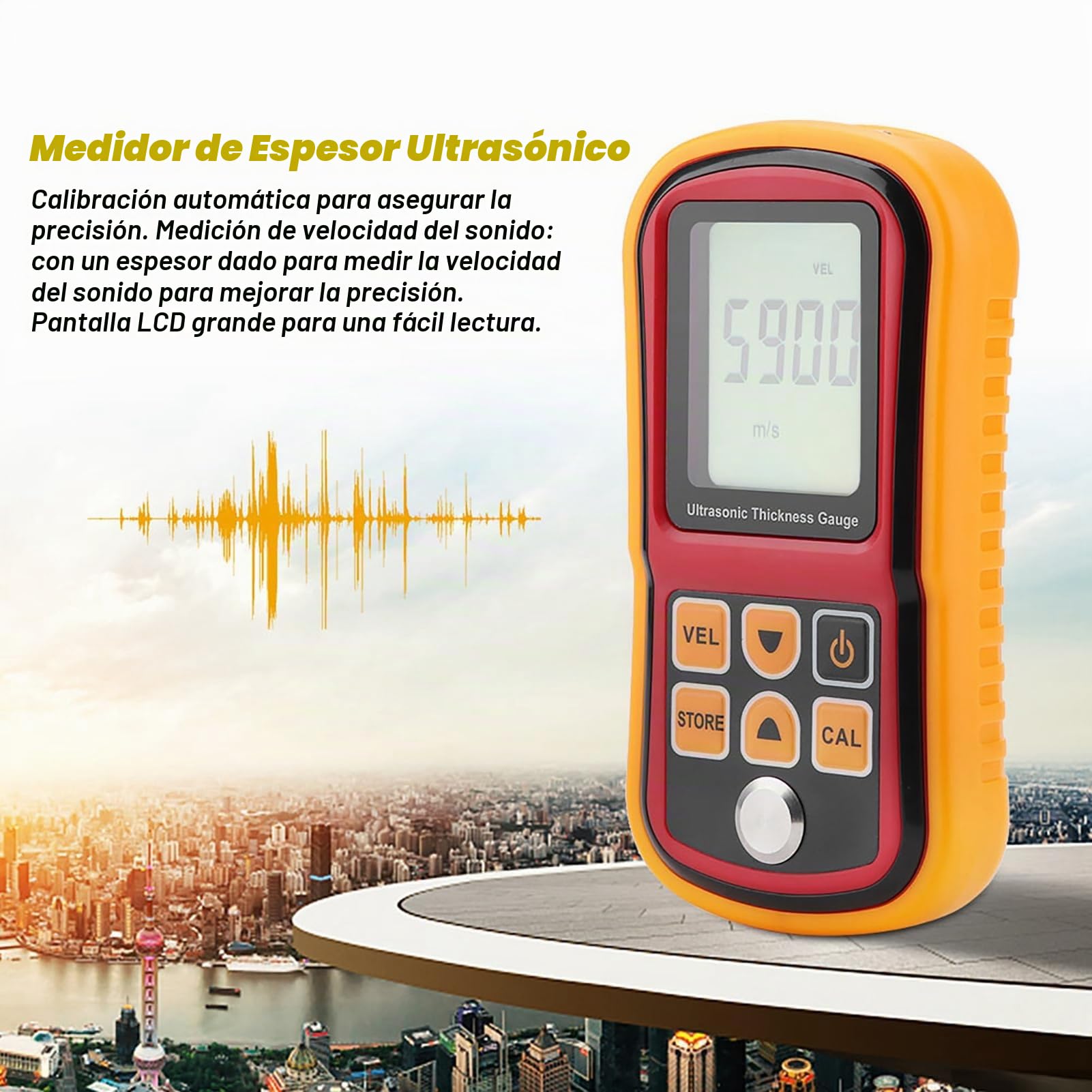 Medidor de espesor ultrasónico digital GM100 monitor de prueba de ancho de acero de 1,2 a 300 mm Utilizado en el campo o trabajos en altura