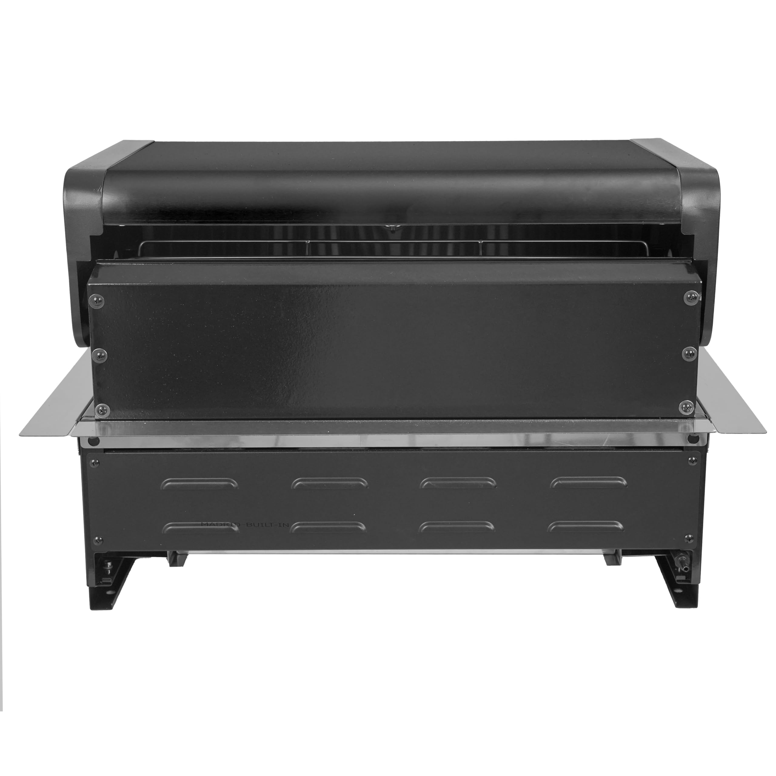 Barbecue da Incasso o Appoggio a Gas GPL 4 Fuochi 14 kW Grill in Acciaio Inox con Coperchio Griglie in Ghisa BBQ Built-in Professionale per Cucina Outdoor (Nero)