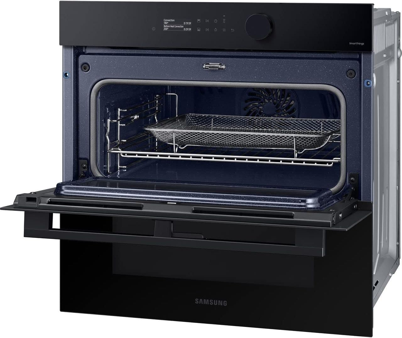 Samsung Series 5 Dual Cook Flex Smart Oven with Pyrolytic Cleaning & Air Fry, Colour: Clean Black, NV7B5750TAK