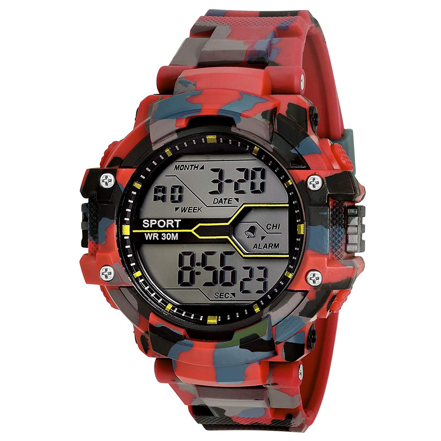 casera Sport Digital Day and Date Display Rubbers Strap Digital Watch for Boy and Men (Red) (B096MN9WNC) Amazon Price History, Amazon Price Tracker