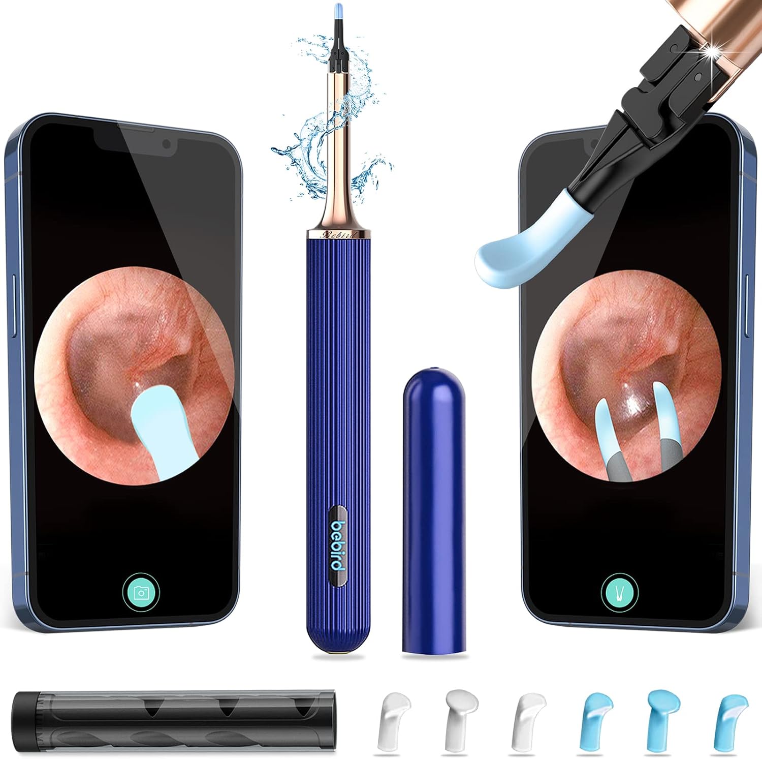 Ear Wax Removal Tool Camera, Ear Cleaner with Camera, Bebird Note3 10 Megapixel HD Otoscope with Light, Ear Camera with Tweezers 3-in-1, Earwax Removal Kit with Camera for iPhone, Android(Blue)