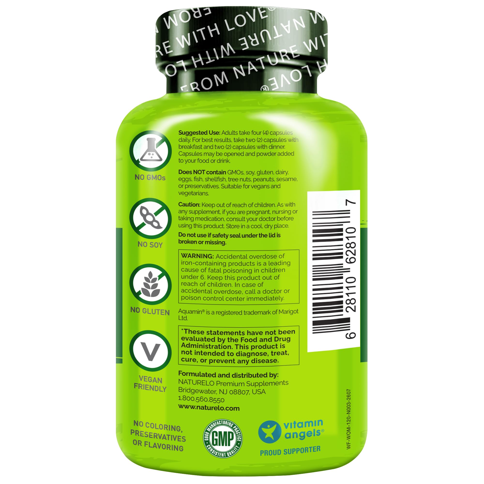 NATURELO Whole Food Multivitamin Health Blends, 120 Caps — Amazon image 4