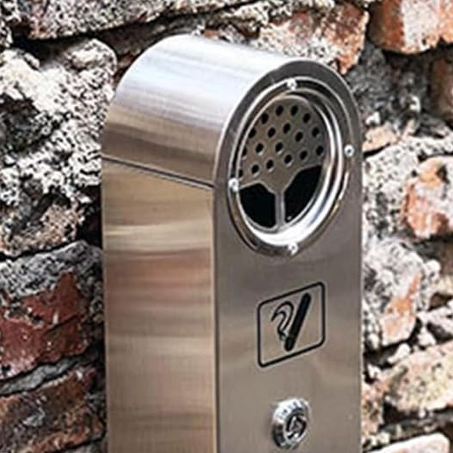 Standing Ashtray with Wall Mounted Cigarette Trash Can, Cigarette Disposal Outdoor with Lockable and Key, Commercial Cigarettes Butt Container for Clubs Office