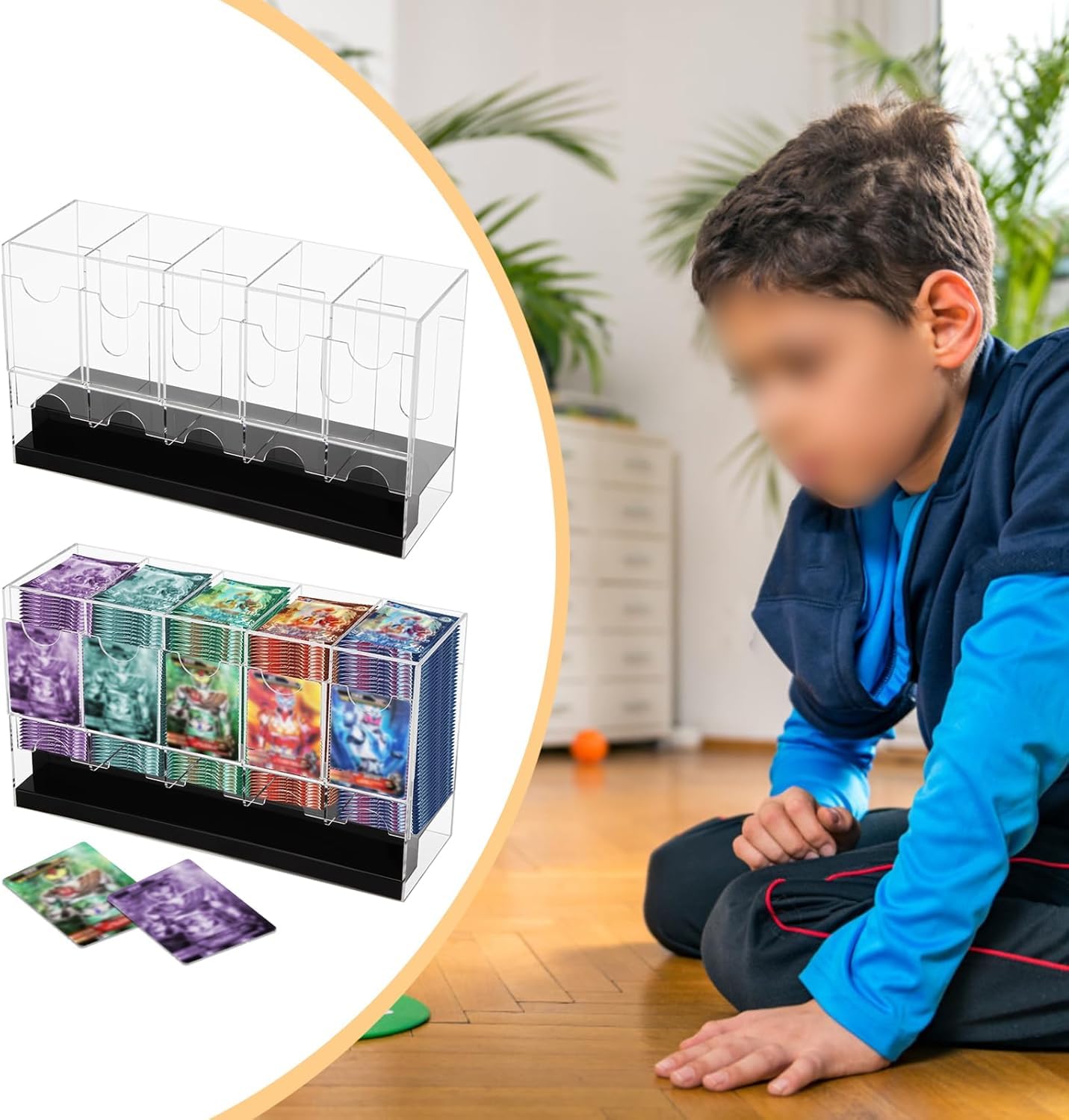 Distributore per Booster in Acrilico 5 Scomparti | Organizer ed Espositore per Pacchetti di Carte