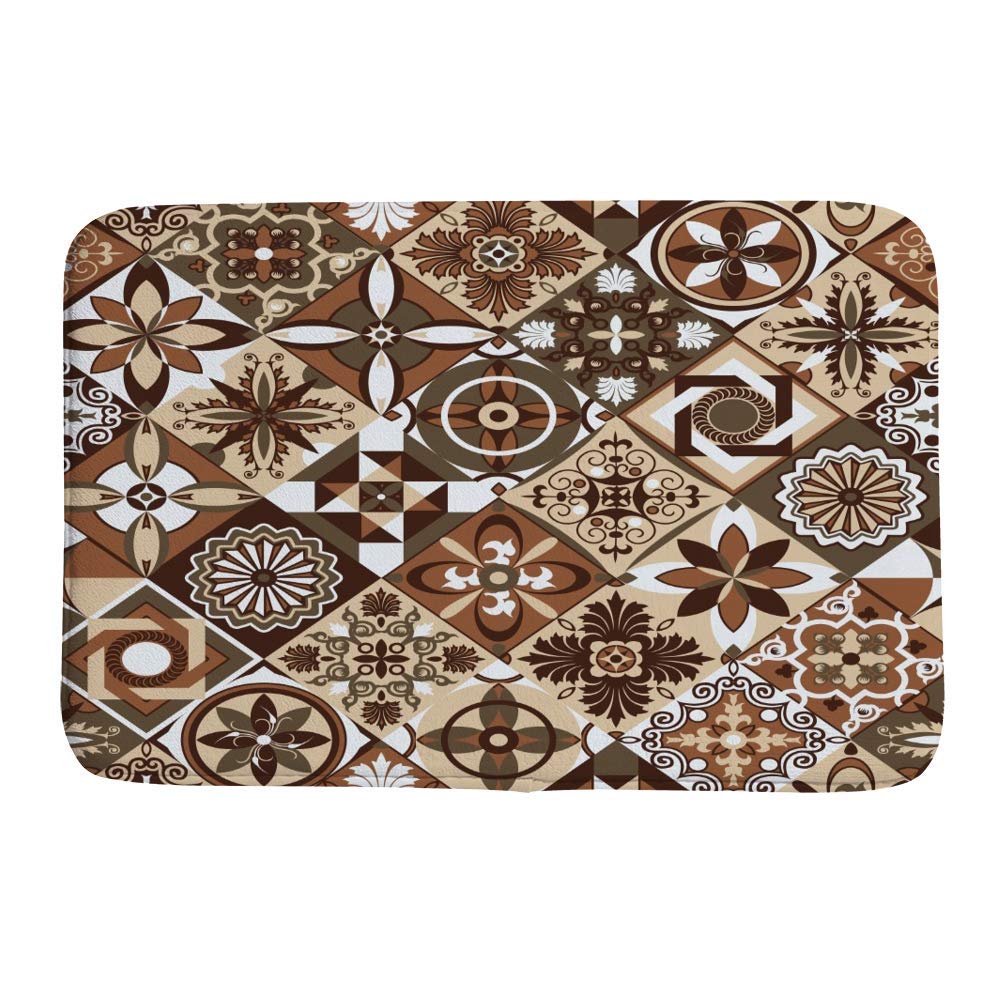 Tapis de bain épais lavable en machine et ultra absorbant motif feuille