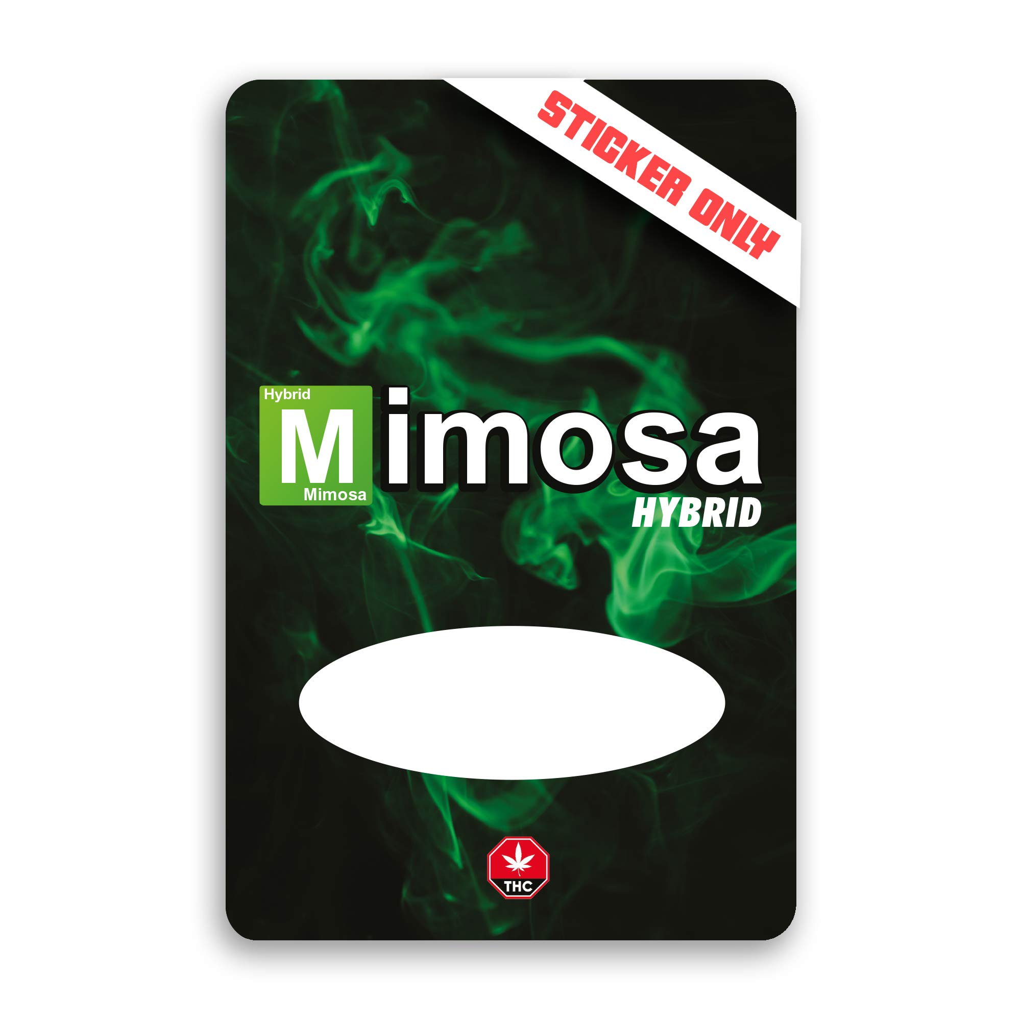 BB Mimosa Mylar Bag Stickers ONLY - Baggies Labels - Cali Label Stickers - 3.5g x25 - Type 2