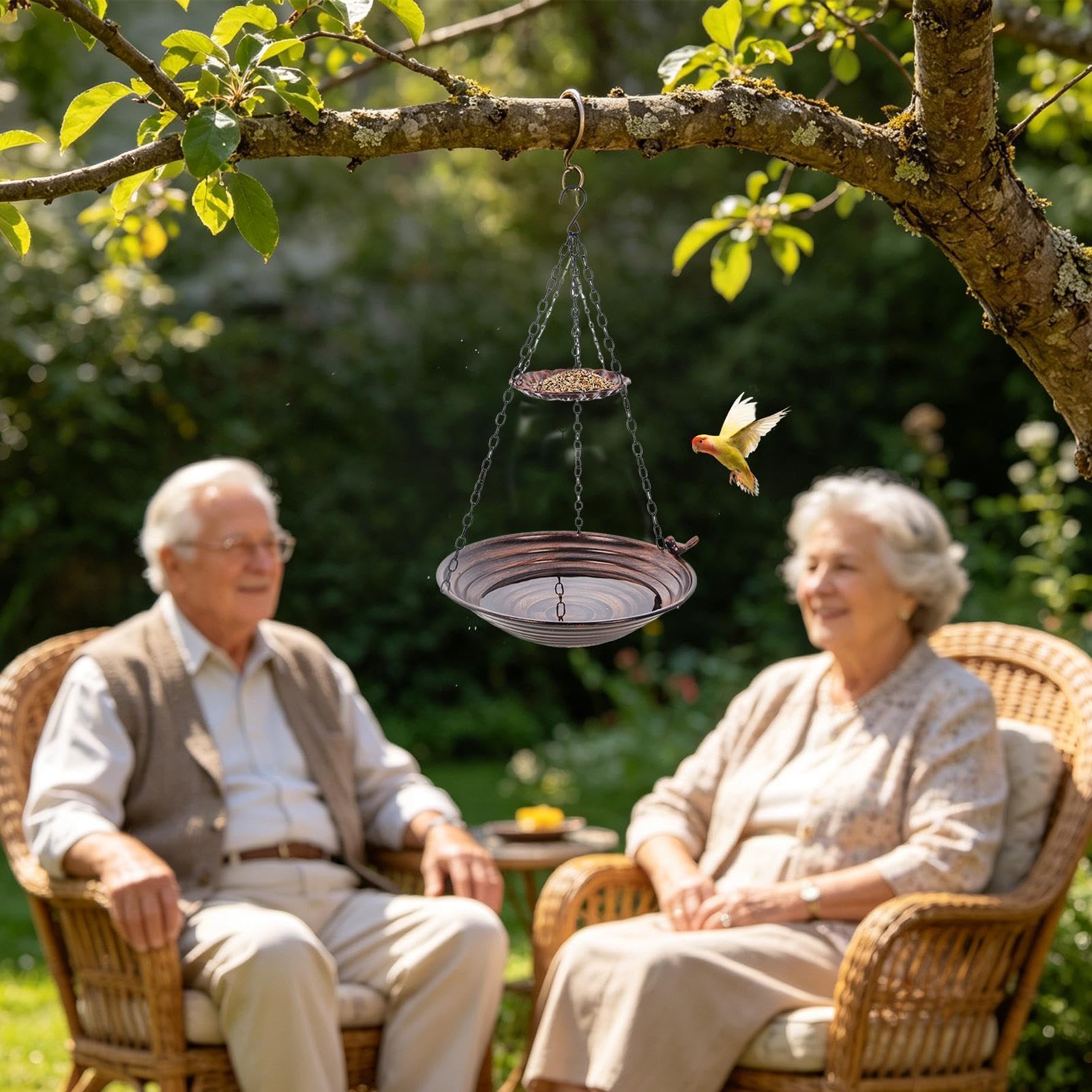 Vogelbad für Außen Garten hängbare Futterstation | Terrassen-Bad für Vögel für Kolibri, Blauvogel, Hinterhof, Terrasse, Balkon und Hof, , Naturbeobachter und Naturliebhaber