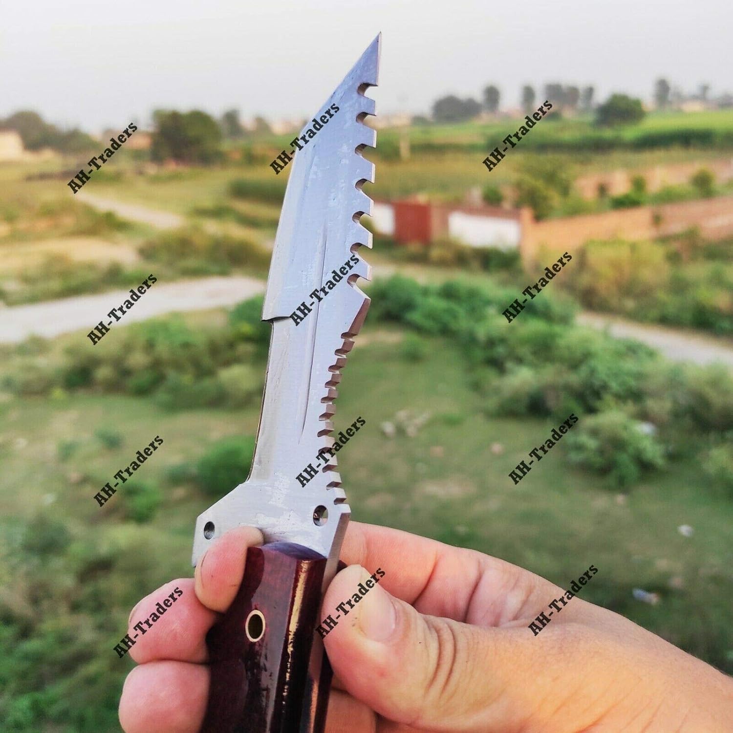 Damascus KE-0791-HK Custom Handmade D2 Steel Tanto Tracker Hunting/Survival Knife with leather Cover