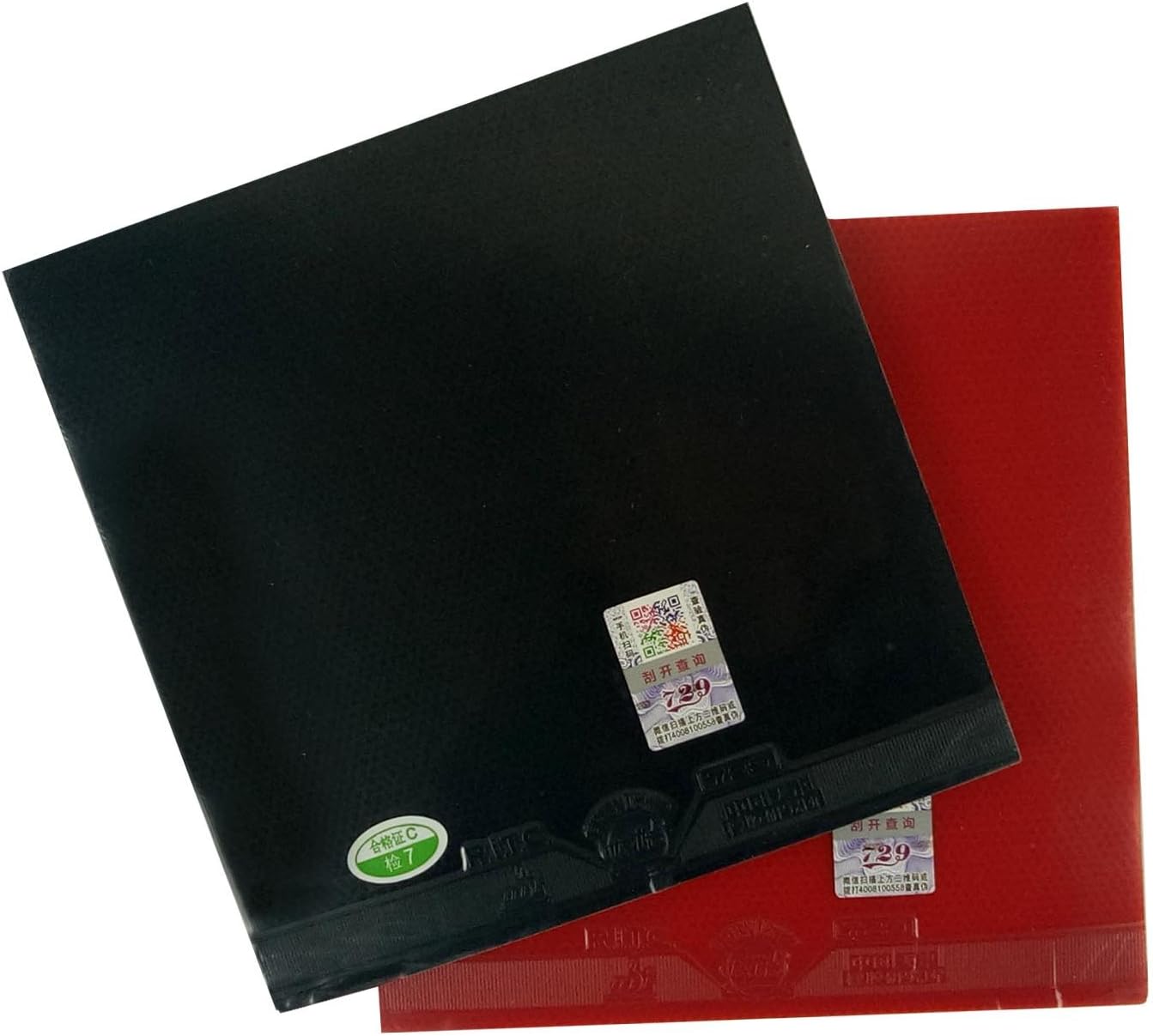 2X RITC 729 Friendship General Sponge Rubber Pips-in Table Tennis (PingPong) Rubber with Sponge (1 red + 1 Black, 2.2mm)