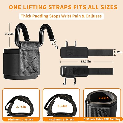 Miniatura 2 de Ganchos de levantamiento de pesas, 330 libras de alta resistencia para levantamiento de pesas para levantamiento de pesas, para levantamiento de