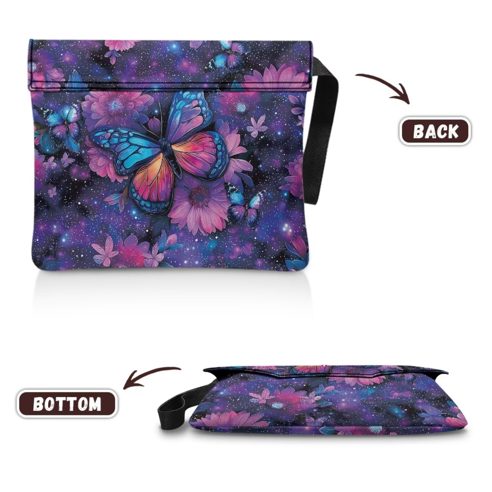 Custodia per libri stellata con farfalla viola 30 x 24 cm copertura protettiva
