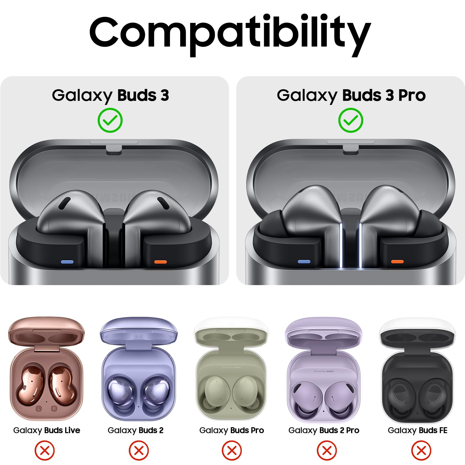 Amazon.com: Samsung Galaxy Buds 3 Case Cover with Cleaner Kit