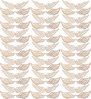 Yardwe 100Pcs Wooden Angel Wings Craft Slices 2.2 Inch Unfinished Wood Cutouts for DIY Decorations Painting Christmas Party Arts