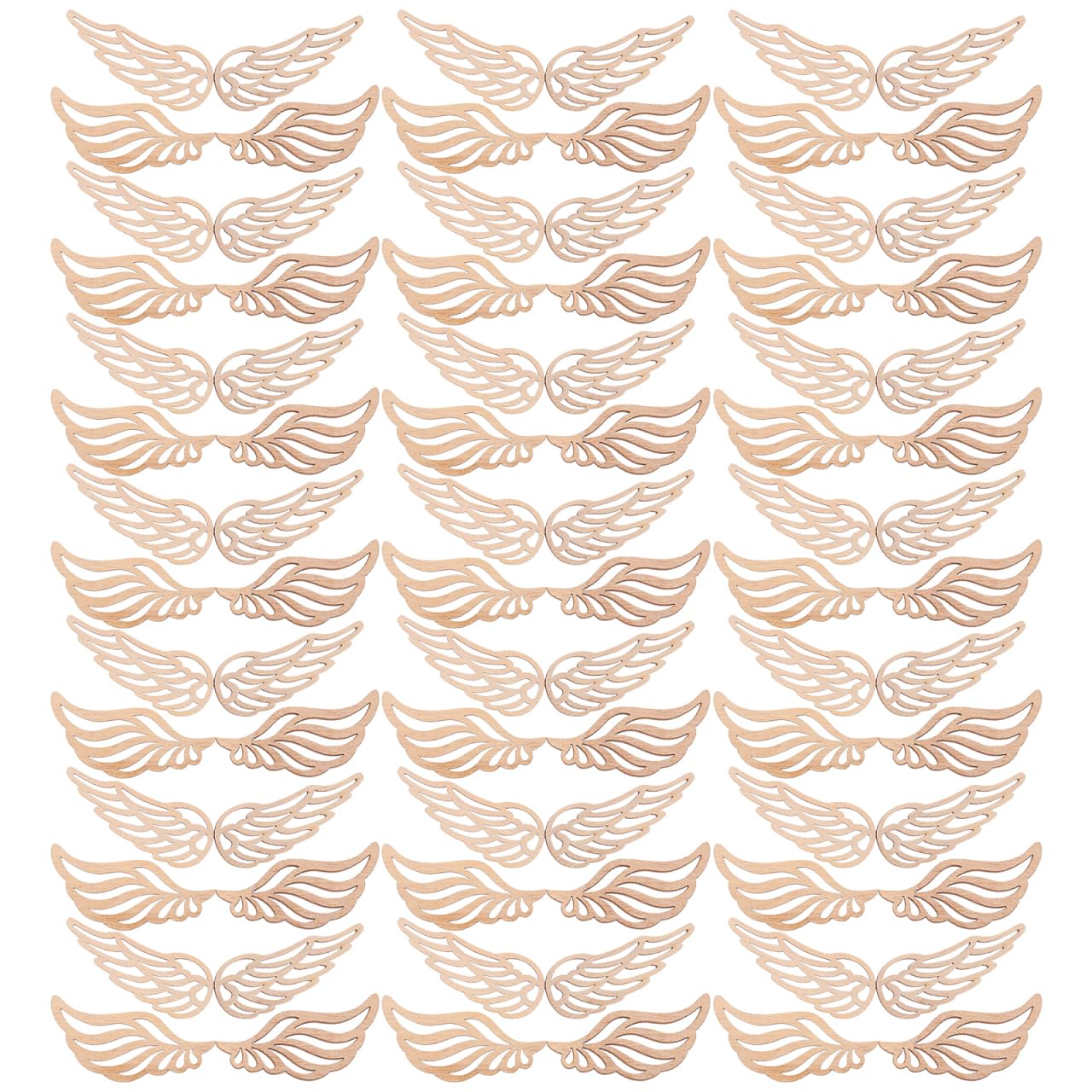 Ailes d'ange en bois brut ajourées Lot de 100 suspensions pour loisirs créatifs et Noël
