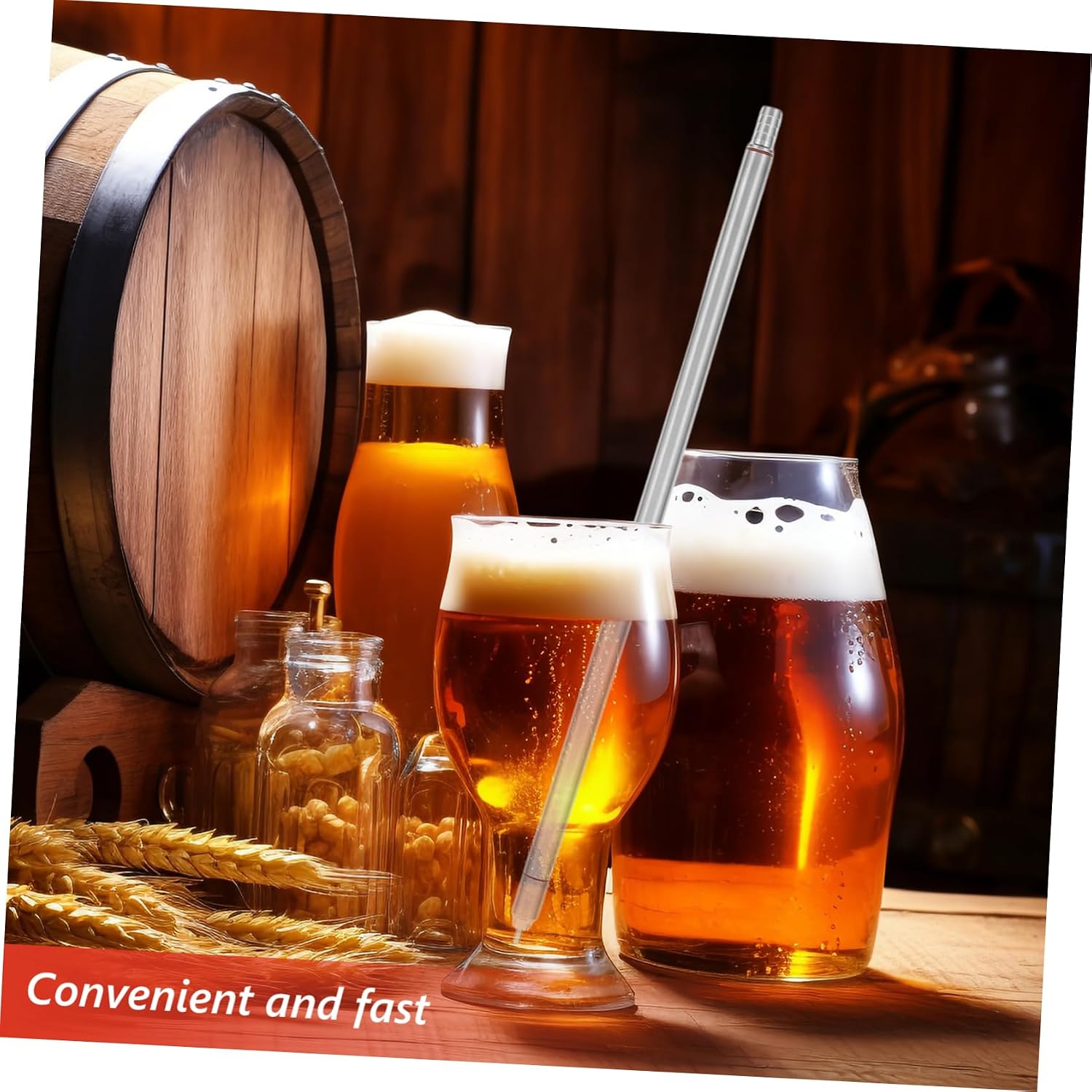 Zerodeko Bottle Filler Wand with Stop Valve Bottling Tool for Efficient Control of Wine and Beer for Home Brewing and Kitchen Use