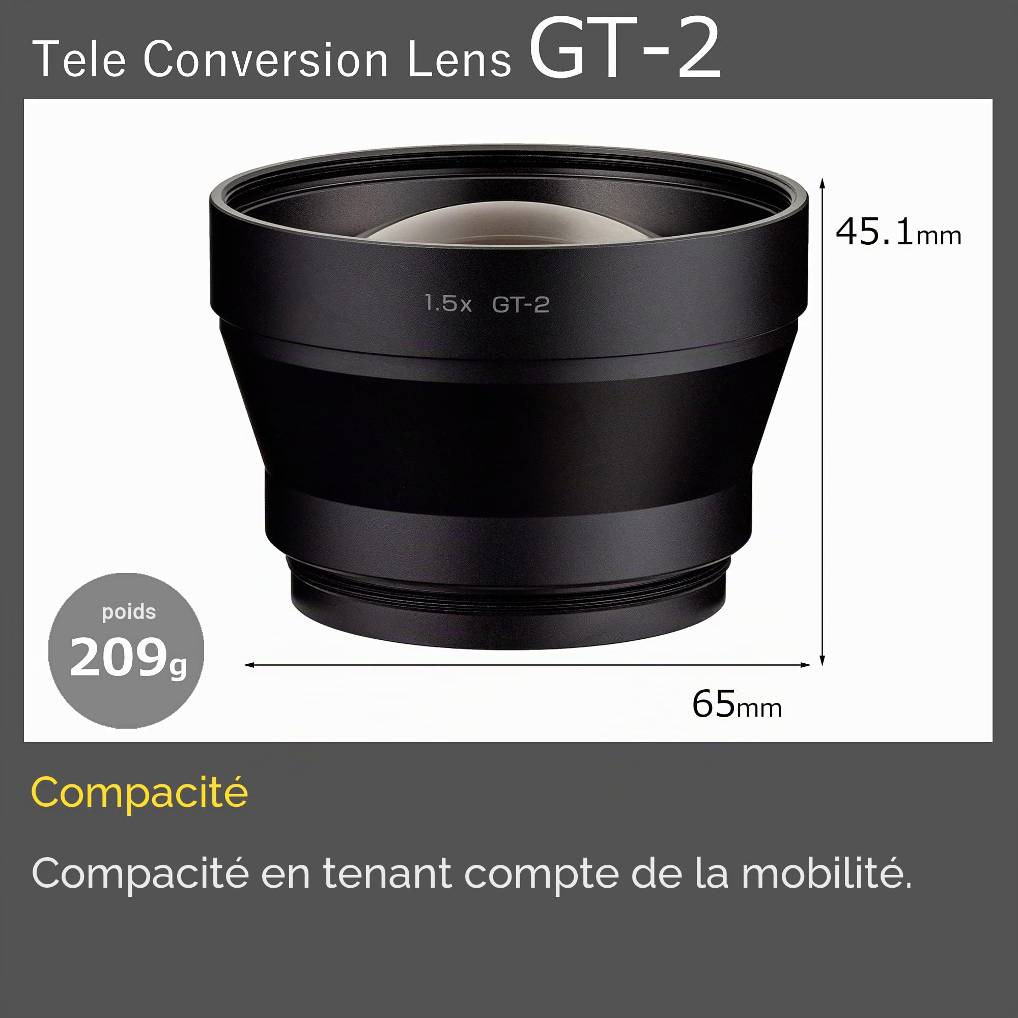 Téléconvertisseur Optique RICOH GT-2 1.5X 70mm pour RICOH GR IIIx