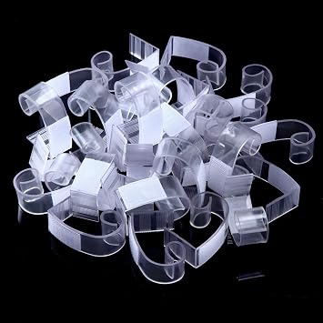 Boao 25 Pieces Table Skirting Clips SMC Model Plastic Tablecloth Clips for Table 1.5-2 Inch with Hook and Loop for Meeting Party Indoor Outdoor Events
