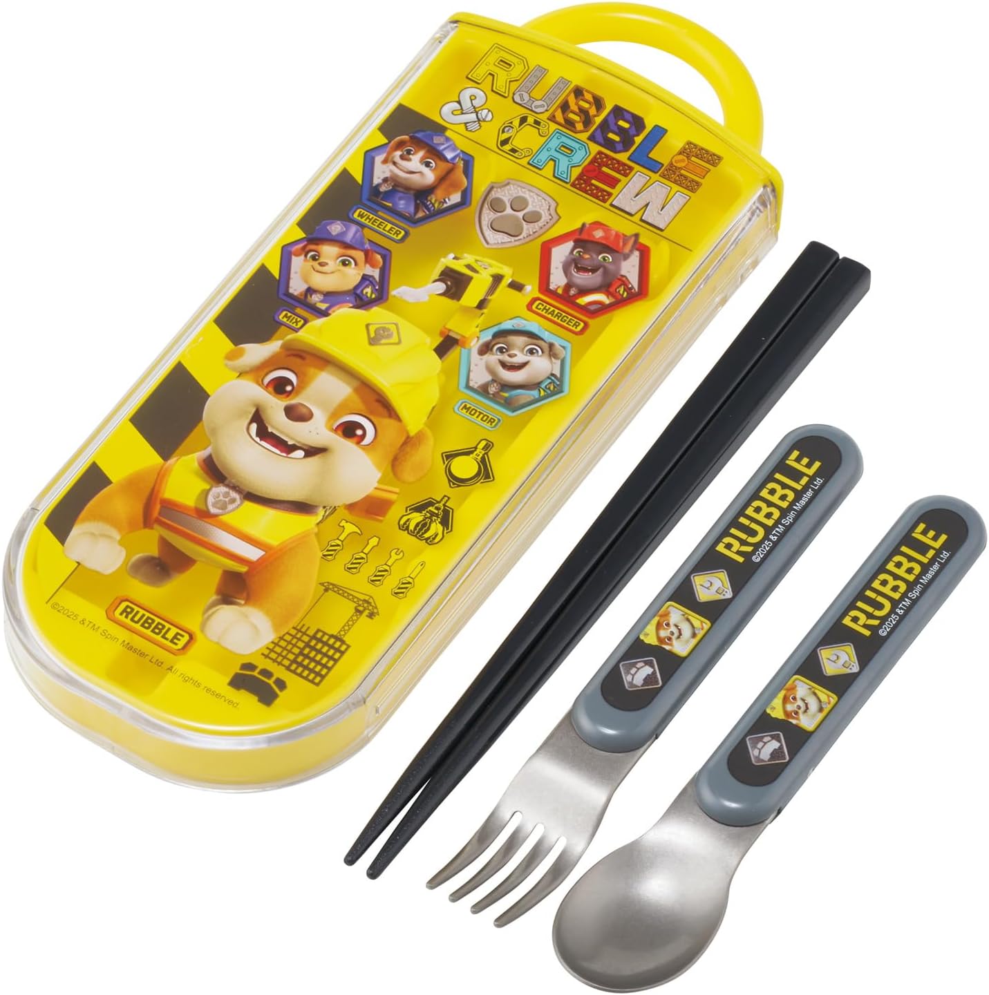 Skater TACC2-A Children's Trio Set Chopsticks, Spoon, Fork, 6.5 inches (16.5 cm), Paw Patrol, Rubble & Crew