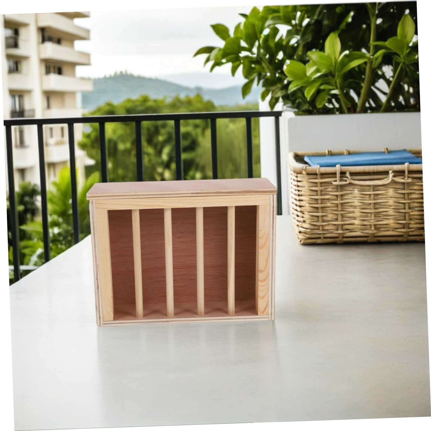 SUPVOX Râtelier à Foin pour Lapins et Cochons Distributeur de Foin Bois Naturel Support Mangeoire pour Cage à Petits Animaux