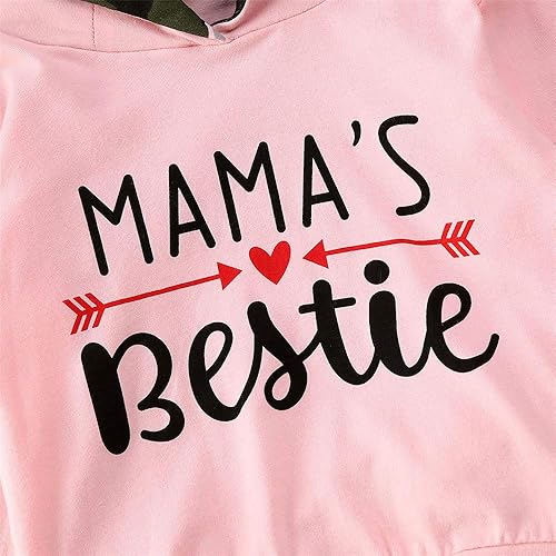 Miniatura 3 de FYBITBO 2 piezas de ropa de otoño e invierno para bebé niña, sudadera con capucha y pantalones de camuflaje, conjuntos de ropa