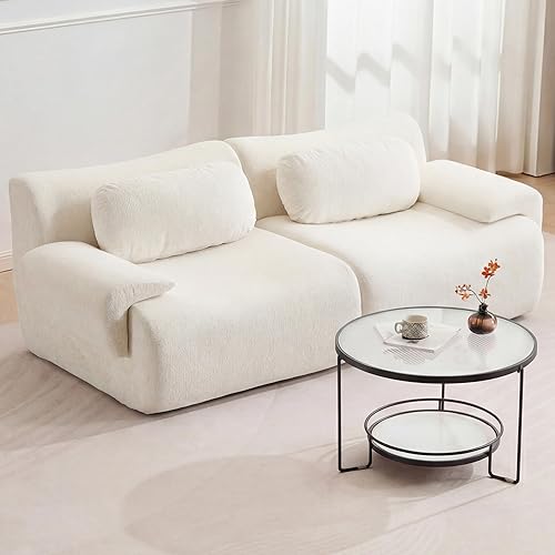 Miniatura 86 de Juego de sofás modulares sin hueso de 79.6 pulgadas para sala de estar, sofá modular en una caja, sofá moderno de espuma viscoelástica, sofás