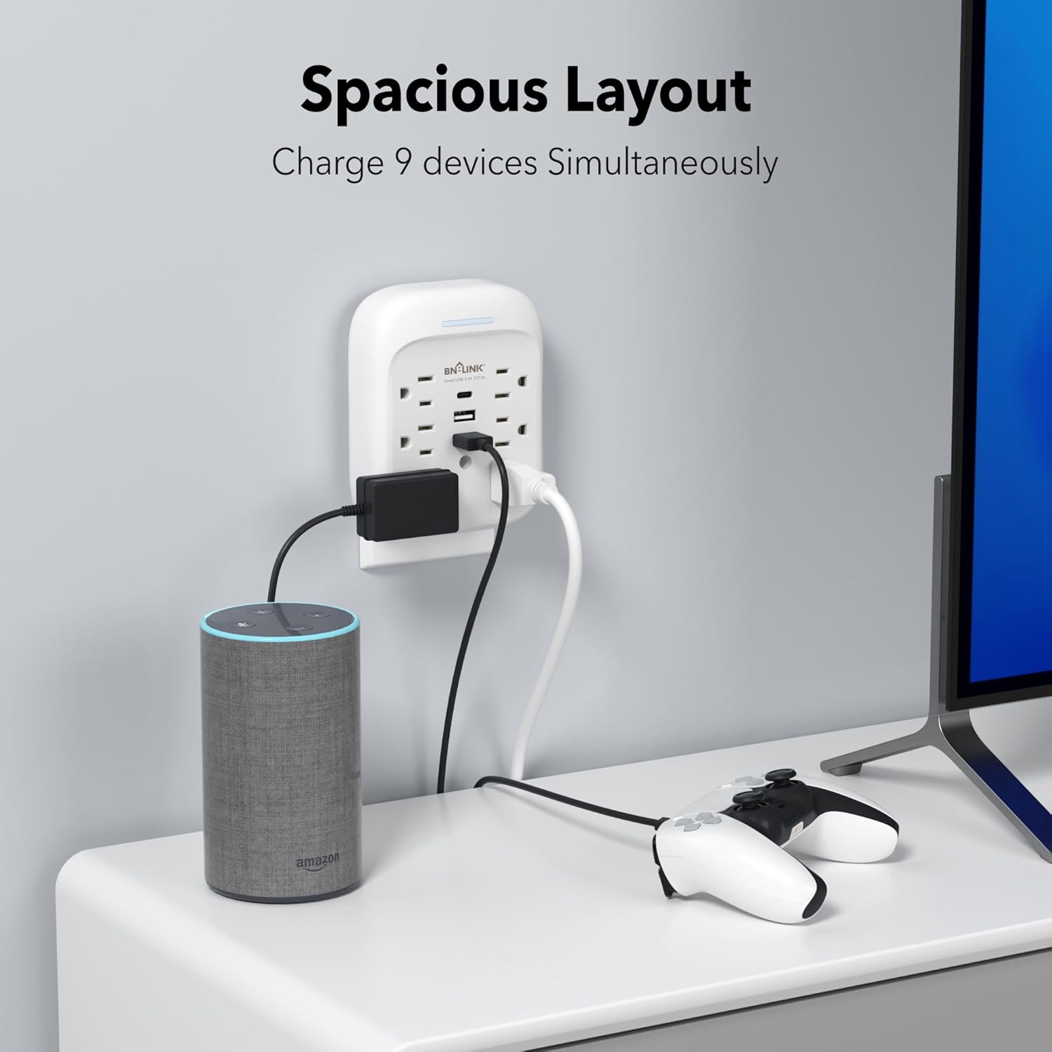 BN-LINK Surge Protector with spacious layout