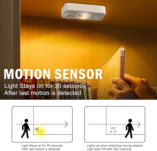 Miniatura 2 de Luz con sensor de movimiento para interiores, iluminación recargable para debajo del gabinete, luz nocturna regulable blanca cálida, luces debajo
