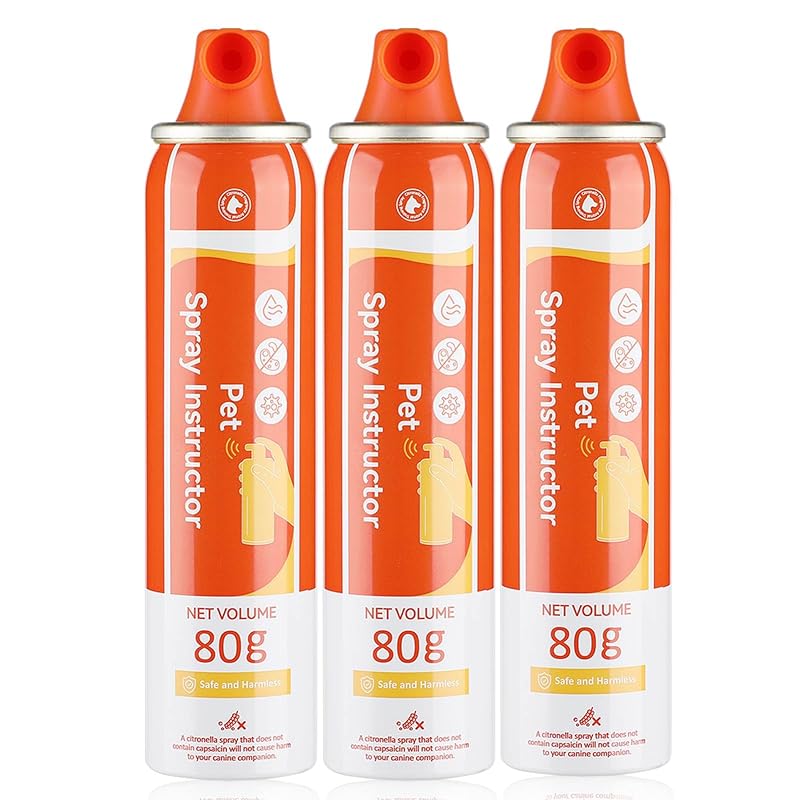Spray corretor para cães ANSJDH T300 para treinamento comportamental, 3 frascos de 80 mL, orange-3PP
