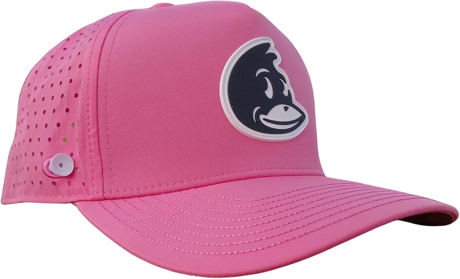 Wild Horses Performance Ladies Golf Hat w Built in Clip - Water Resistant - Integrated Tee Holder & Ball Marker Magnet - Lightweight Pink Golf Cap for Women and Girls